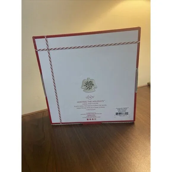 New Lenox Holiday Angel Party Plate 5.25 Inches Holly Gold Edge NIB Hosting Gift - Picture 2 of 5